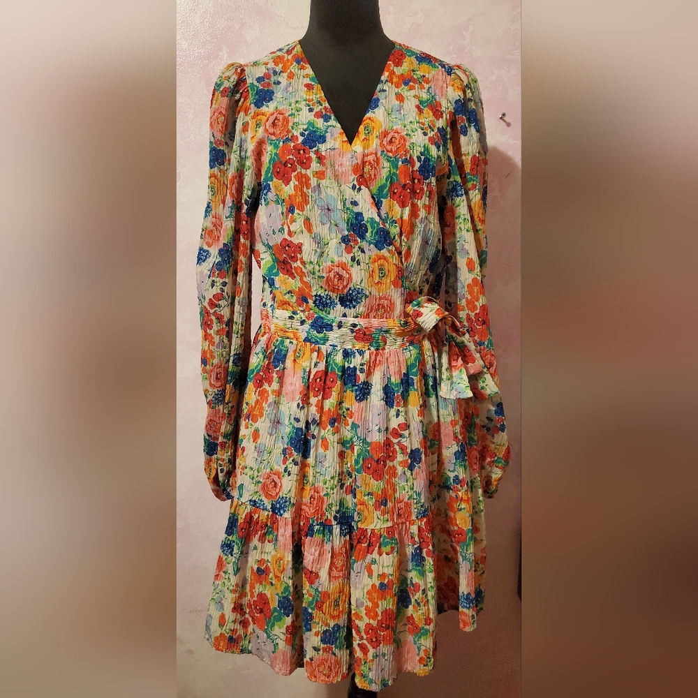 Corey Lynn Calter Vibrant Floral Long Sleeve Dress